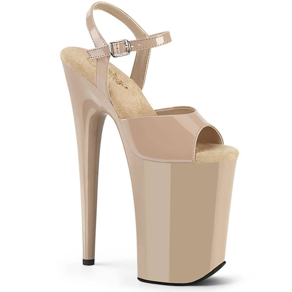 Pleaser - INFINITY909 Sandale à bride à la cheville, Pole dance chaussures - Couleur de peau Product image